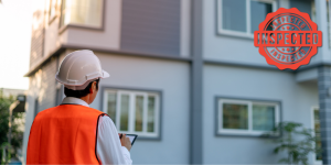 inspector looking at house